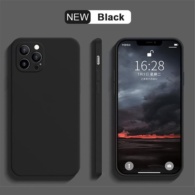 Stoßfeste Silikon TPU Handyhülle mit Linsenschutz für Apple iPhone Modelle in Schwarz - Bild 1