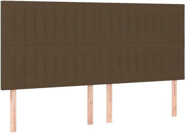 vidaXL LED Kopfteil Dunkelbraun mit USB-Ladeport und integrierter Beleuchtung, Stoff, B: 200 cm, H: 128 cm, T: 5 cm - Bild 1