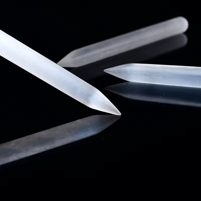 RYCRYSTAL Natürlicher Selenit Stift aus poliertem Quarz als Dekoration und Heilstein - Bild 4