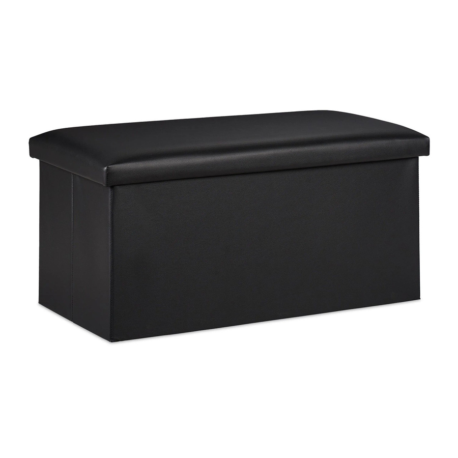 Relaxdays Sitzbank aus Kunstleder mit Stauraum, Schwarz, B/T/H: 76,5 x 37,5 x 38,5 cm - Bild 2