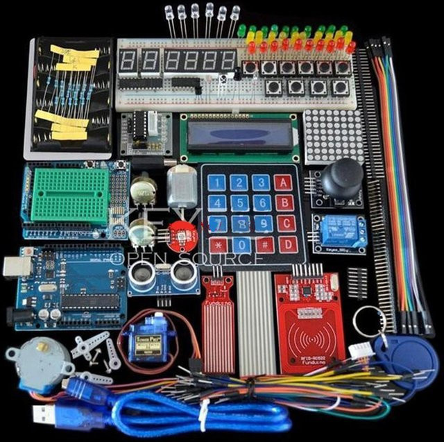 Arduino Uno R3 Starter Kit mit Steckbrett, Schrittmotor, Servo, 1602 LCD und Jumper-Kabeln in Multicolor - Bild 1