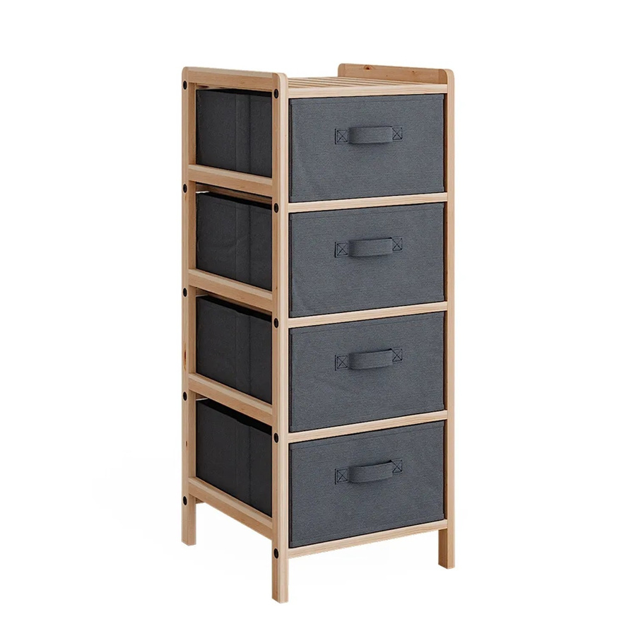 Vicco Badschrank Bruno Grau mit 4 Stoffschubladen B: 34,5 cm, H: 86 cm - Bild 3