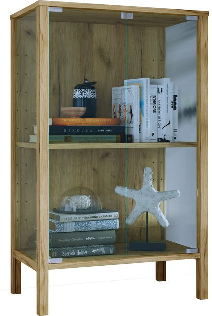 VCM Glasvitrine Jensol M – Moderne Standvitrine mit ESG-Sicherheitsglas und Glasfront, B/T/H: 80 x 60 x 35 cm - Bild 1