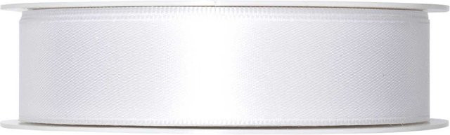 Halbach Satinband aus Polyester in Weiß, Breite: 2,5 cm, Länge: 5 m - Bild 1