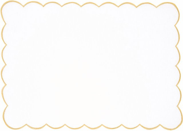 Rico Design Platzsets eckig aus Baumwolle in Gold/Weiß, 2 Stück, B: 35,0 cm, T: 50,0 cm - Bild 1