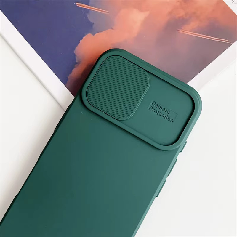Stoßfeste Silikonhülle mit Slide-Kamera-Objektiv-Schutz für iPhone 11 bis iPhone 16 Pro Max in Blau - Bild 2