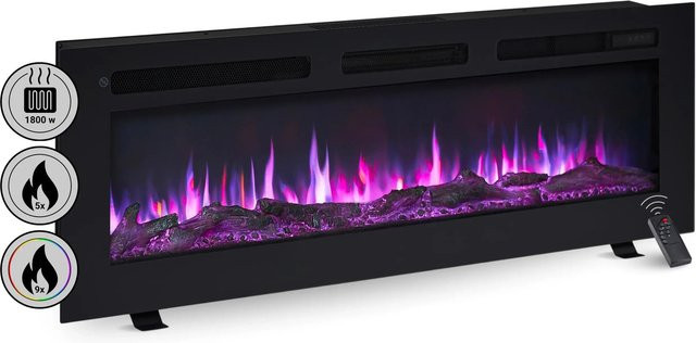 BALDERIA LE-50 Elektrokamin mit 3D-Flammeneffekt und Bluetooth in Schwarz - Bild 1