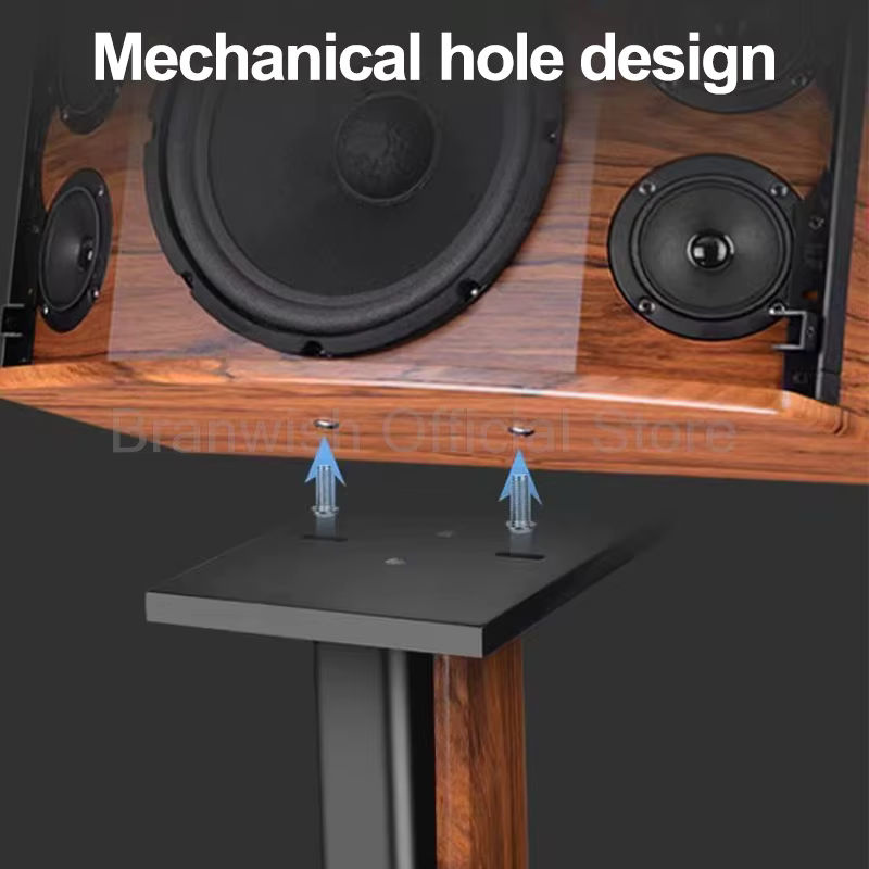 Branwish Lautsprecherständer aus Holz für HiFi-Anlagen und Surround-Sound, 1 Paar, Schwarz - Bild 2