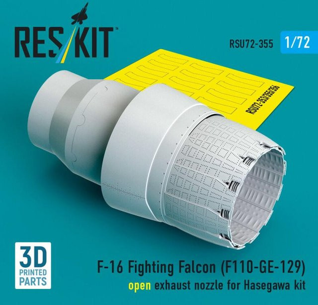 Hasegawa F-16 Fighting Falcon (F110-GE-129) - Open exhaust nozzle, 3D Printed - Bild 1