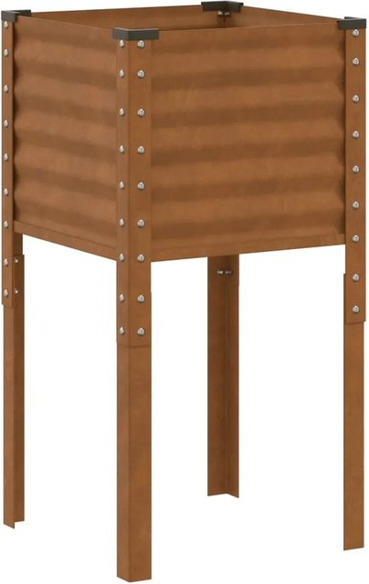vidaXL Pflanzkübel aus Cortenstahl in Braun, B/T/H: 45 x 45 x 88 cm - Bild 1