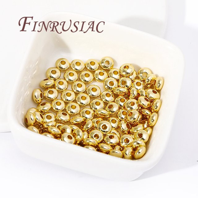 FINRUSIAC Abstandshalterperlen, 18K vergoldet, 3,5mm 4mm 5mm 6mm - Bild 1