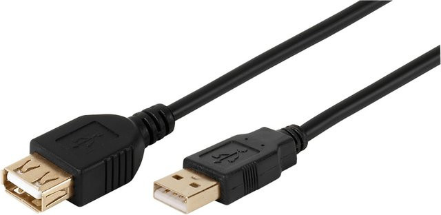Vivanco USB 2.0 Verlängerungskabel USB-A in Schwarz, Länge: 2 m - Bild 1