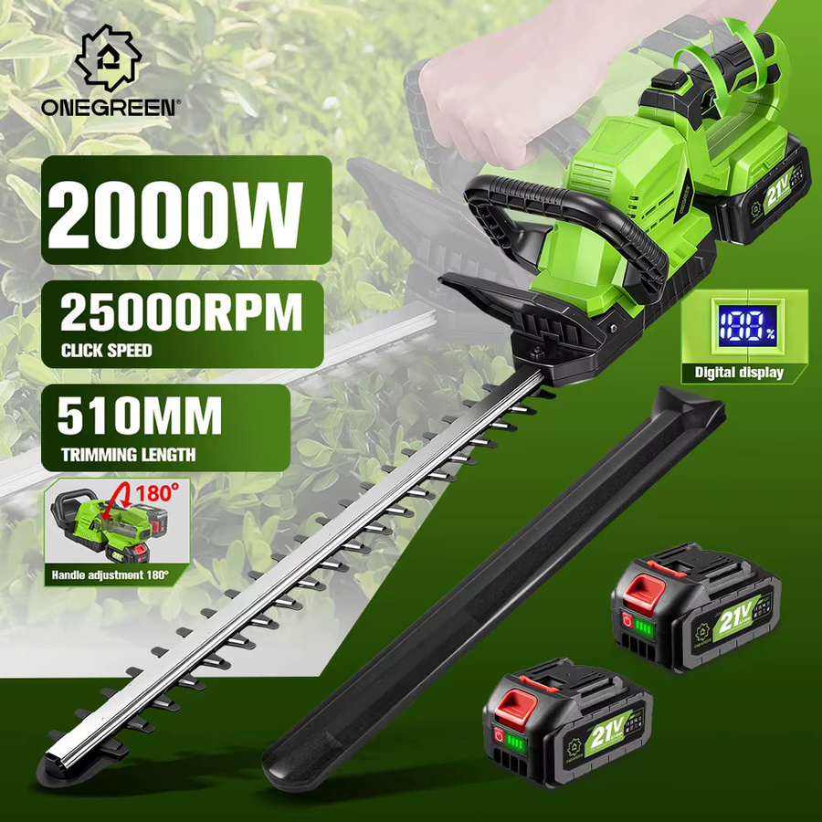 ONEGREEN Akku-Heckenschere 2000W mit 25000RPM für Makita LXT Akkus, Grün - Bild 2
