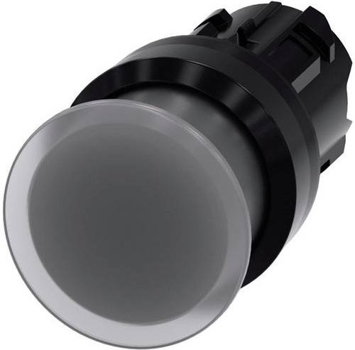 Siemens Pilzdrucktaster 3SU1001-1AD70-0AA0 mit Kunststoff-Frontring in Schwarz und klarem Knopf - Bild 1