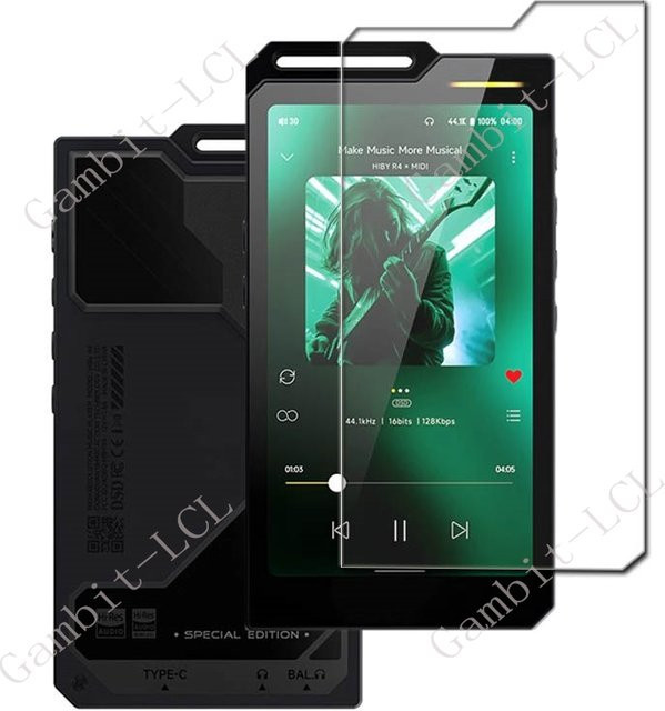 HiBy R4 Displayschutzfolie aus gehärtetem Glas 9H HD, transparent, 2-4 Stück - Bild 1