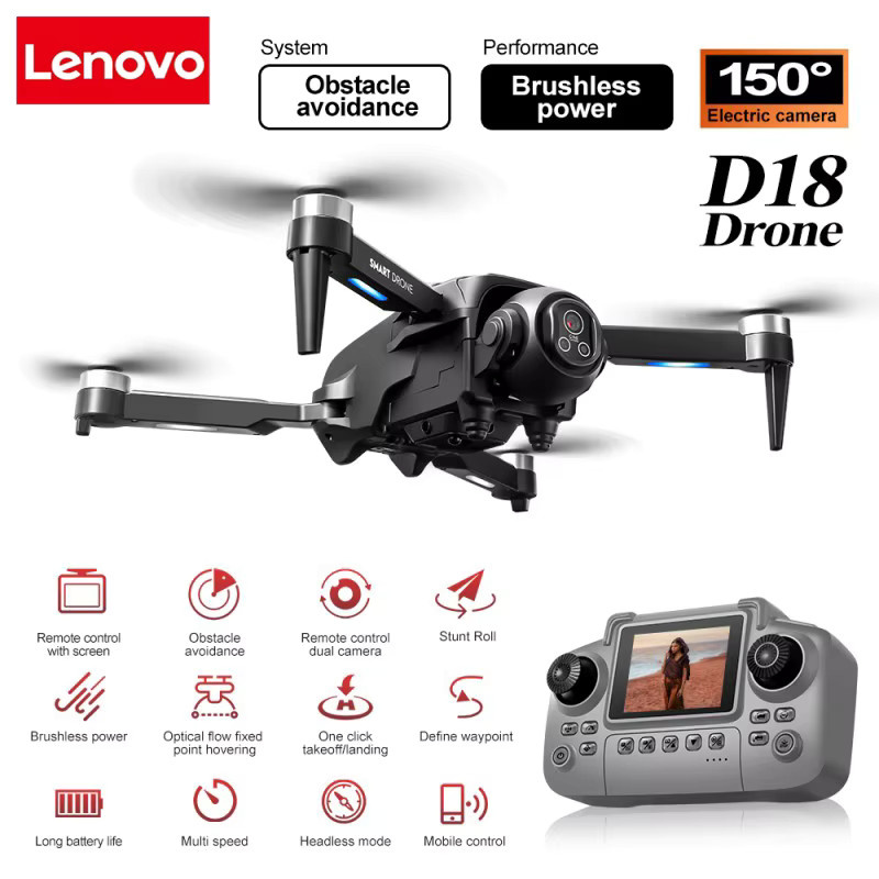 Lenovo D18 Drohne mit 8K HD Doppelkamera, GPS und 5G WIFI, Grauer RC Quadcopter mit Hindernisvermeidung und bürstenlosem Motor - Bild 5