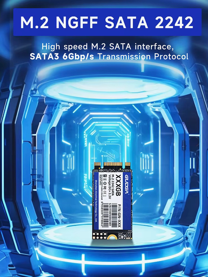 GUDGA M.2 SATA 2242 SSD NGFF Interne Solid-State-Festplatte mit TLC für Laptop und Desktop - Bild 3
