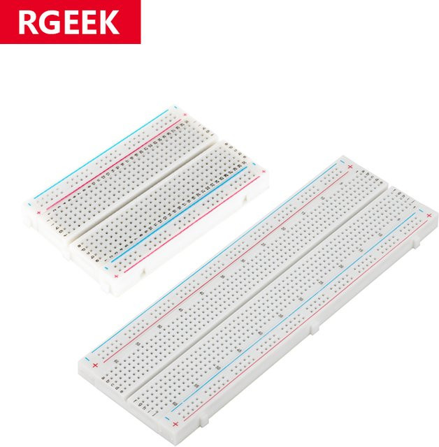 RGEEK MB-102 Breadboard für Arduino DIY Projekte, 400 und 830 Points, lötfrei, Weiß - Bild 1