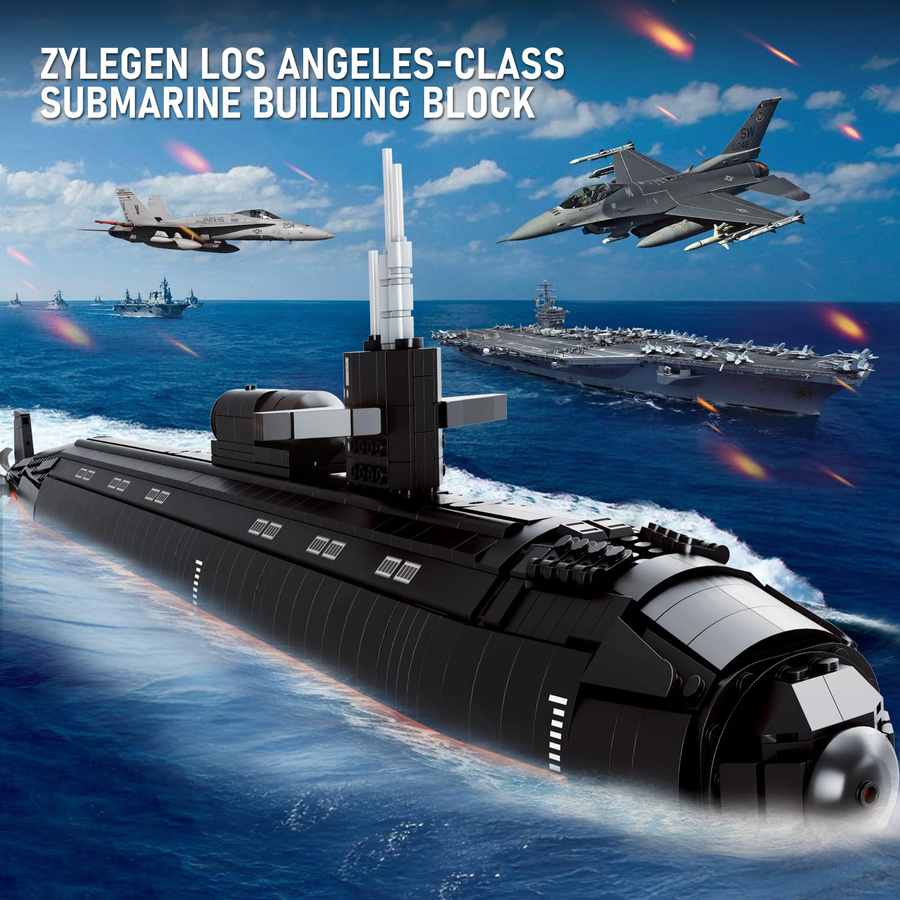 Linyi toy Ssn-688 Nuklear U-Boot Kriegsschiff Baustein-Set 2988 Teile - Bild 4