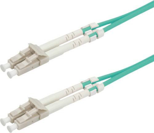 Roline Glasfaser LWL Anschlusskabel OM3 Multimode Türkis 1,00 m mit 1x LC-Stecker auf 1x LC-Stecker 50/125 µm - Bild 1