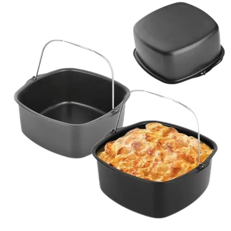 Philips Antihaftbeschichtetes Heißluftfritteusen-Backblech und Korb aus Keramik, Schwarz, Quadratisch - Bild 2