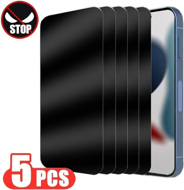 5er Pack SFHOMIE Anti-Spy Panzerglas mit Privatsphäre-Schutz für iPhone 15 14 13 12 11 Pro Max XR XS MAX, transparent - Bild 1