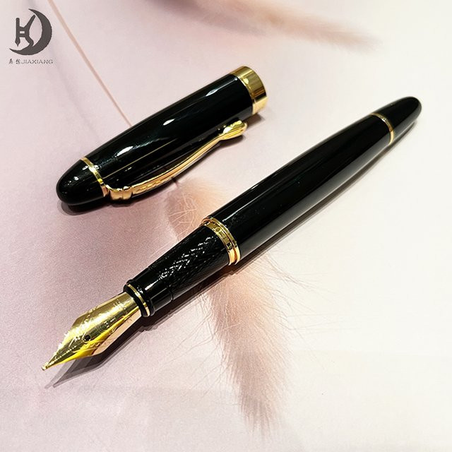 JD 450 Luxus Premium Füllfederhalter aus schwarzem Metall mit 0,5 mm Feder für Herren - Bild 1