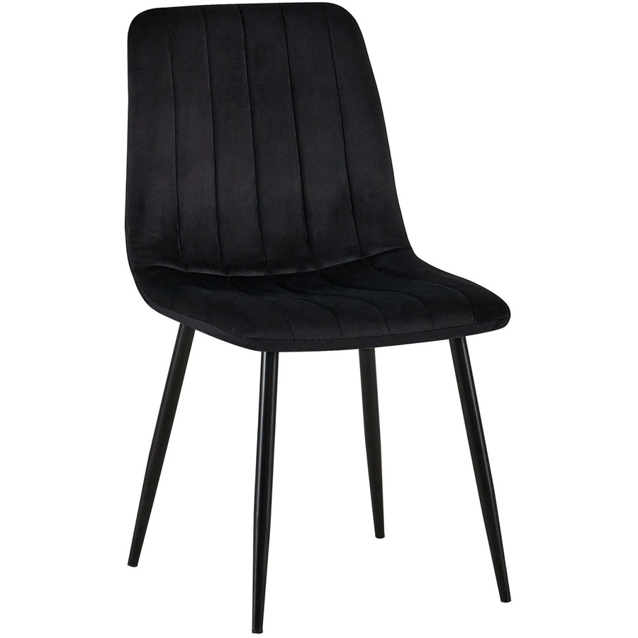 DELUKE Stuhl LENZ Esszimmerstuhl aus Samt mit Metallgestell in Schwarz, H x B x T: 88 x 45 x 53 cm - Bild 2
