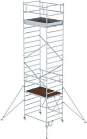 MUNK Klappgerüst aus Aluminium in Silber mit Ausleger, B/T: 135 x 180 cm, Plattformhöhe: 5,80 m - Bild 1
