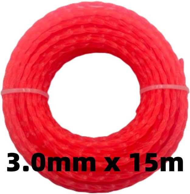 Nylon Rasentrimmer-Faden Rot, Durchmesser: 3,0 mm, Länge: 15 m - Bild 1
