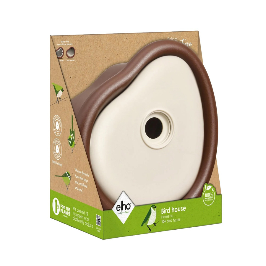 Elho Vogelhaus Organic in Braun-Weiß, Höhe: 25 cm - Bild 2
