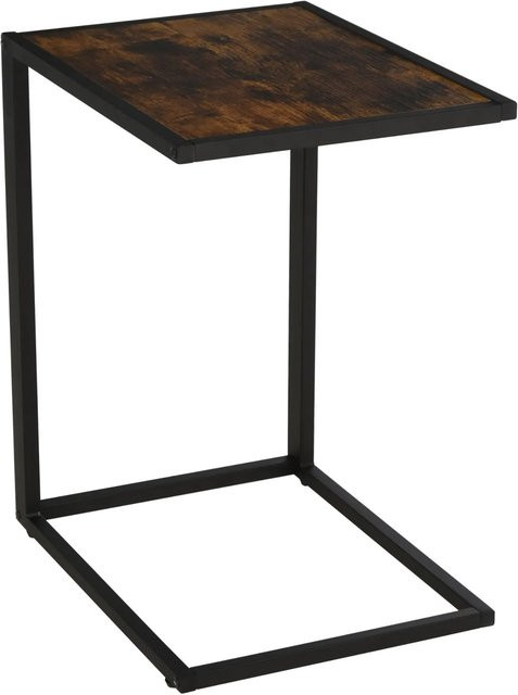 HOMCOM Beistelltisch in C-Form im Industrie Design, Braun/Schwarz, B/T/H: 40,6 x 50,8 x 64,2 cm - Bild 1