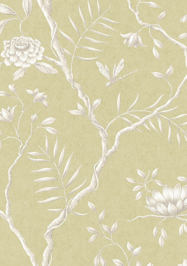 Lewis & Wood Tapete Jasper Peony in Beige mit floralem Art Nouveau Design und Vliesstruktur - Bild 1