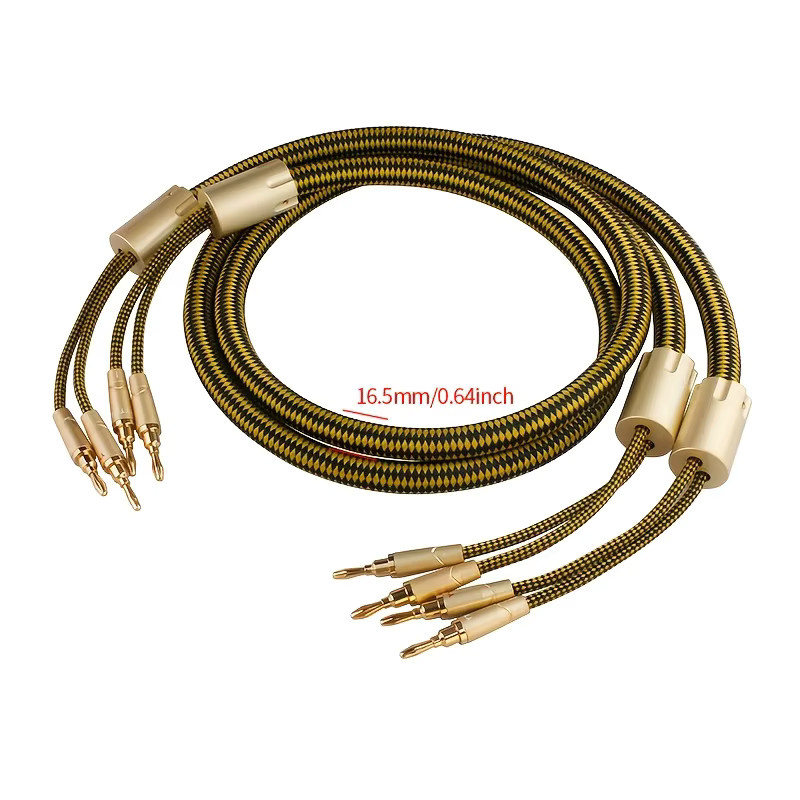 YYTCG HiFi-Lautsprecher-Audiokabel mit 7N OCC Silberbeschichtung und austauschbarem Y-Stecker in Silber und Gold - Bild 2