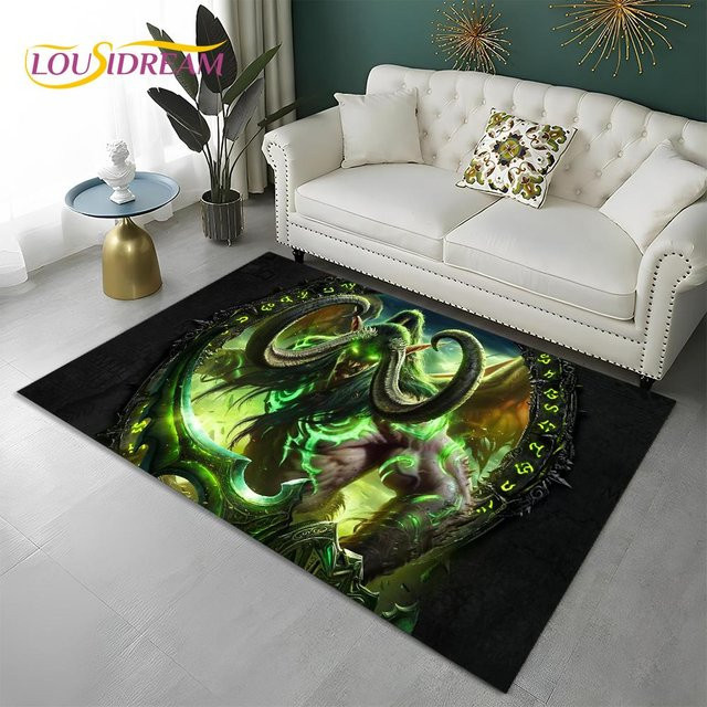 Magic Zhu World of Warcraft Lichkönig Teppich, rutschfeste Bodenmatte aus Polyester, Mehrfarbig, B: 60 cm, T: 40 cm - Bild 1
