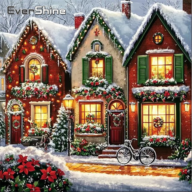 Evershine DIY Diamant Malerei Haus Landschaft, Diamant Stickerei Kit, Natur, Bunt / Mehrfarbig - Bild 1