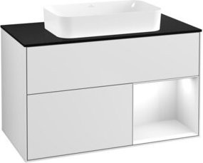 V&B Waschtischunterschrank Finion in Weiß lackiert, Breite: 100 cm, Tiefe: 60,3 cm - Bild 1