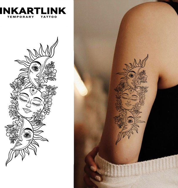 INKARTLINK Sonnenblumen-Saft Tattoo-Pflaster, wasserfest - Bild 1