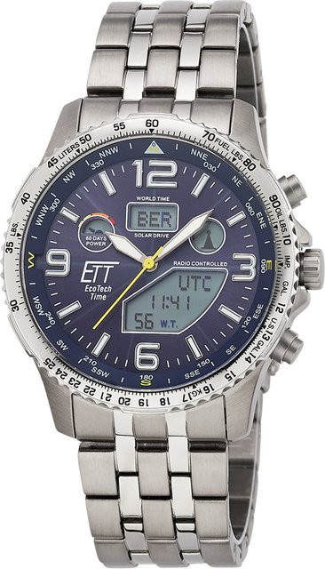 ETT Herrenuhr Solar, Titan, Funkuhr, 43 mm, 10 ATM - Bild 1