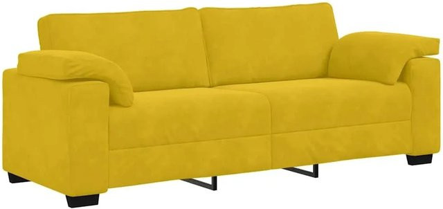 vidaXL 3-Sitzer-Sofa in Gelb aus Samt mit Armlehnen im modernen Design - Bild 1