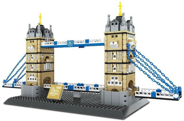 Wange Bricks London UK Twin Towers Brücke, Bausteine Modell, 970 Teile, ab 6 Jahren - Bild 1