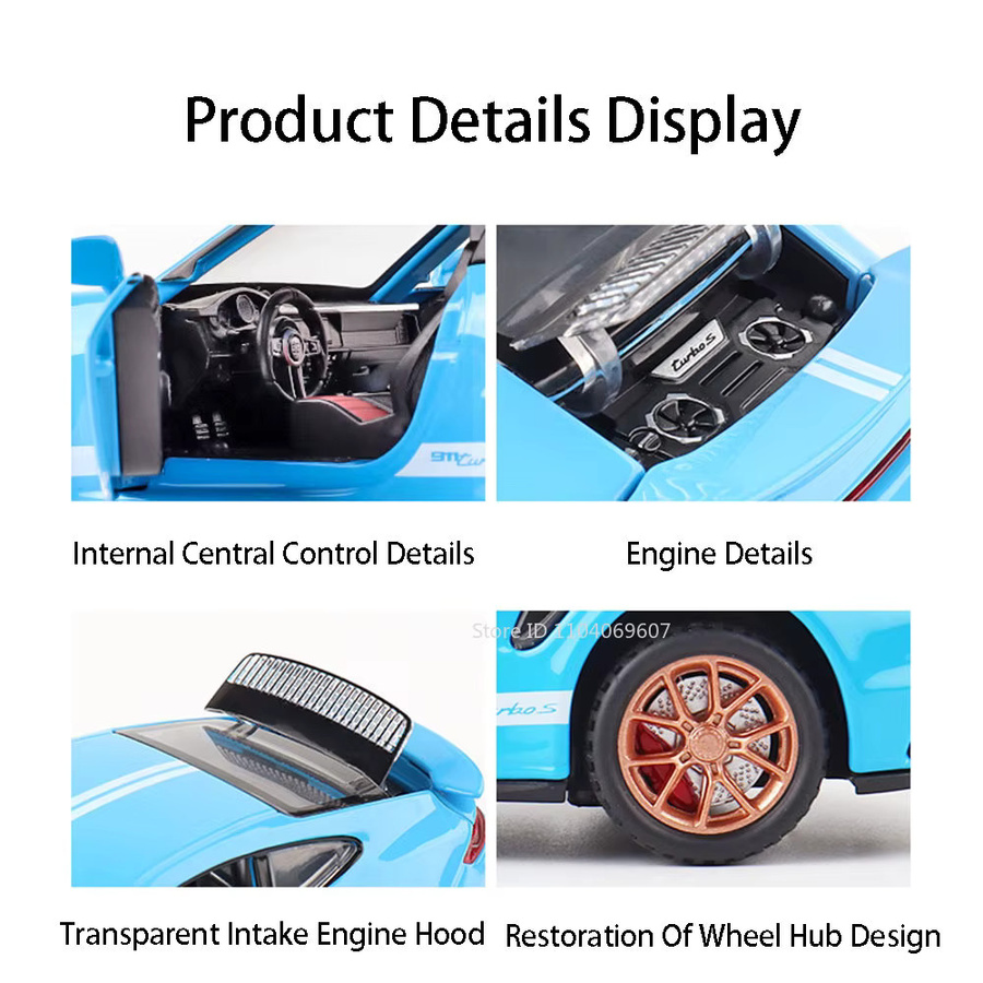 XMD 911 Turbo S Auto Modell, 1:32, Legierung, mit Licht und Sound - Bild 2