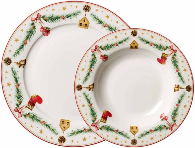 Ritzenhoff & Breker Tafelservice Holly aus Porzellan, 12er Set, Weiß, Floral - Bild 1