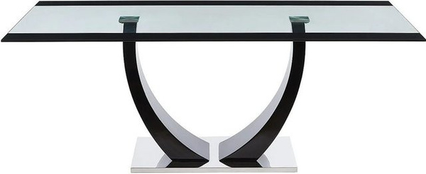Vente-unique Esstisch Mezzo aus Glas und MDF, rechteckig, transparent/schwarz