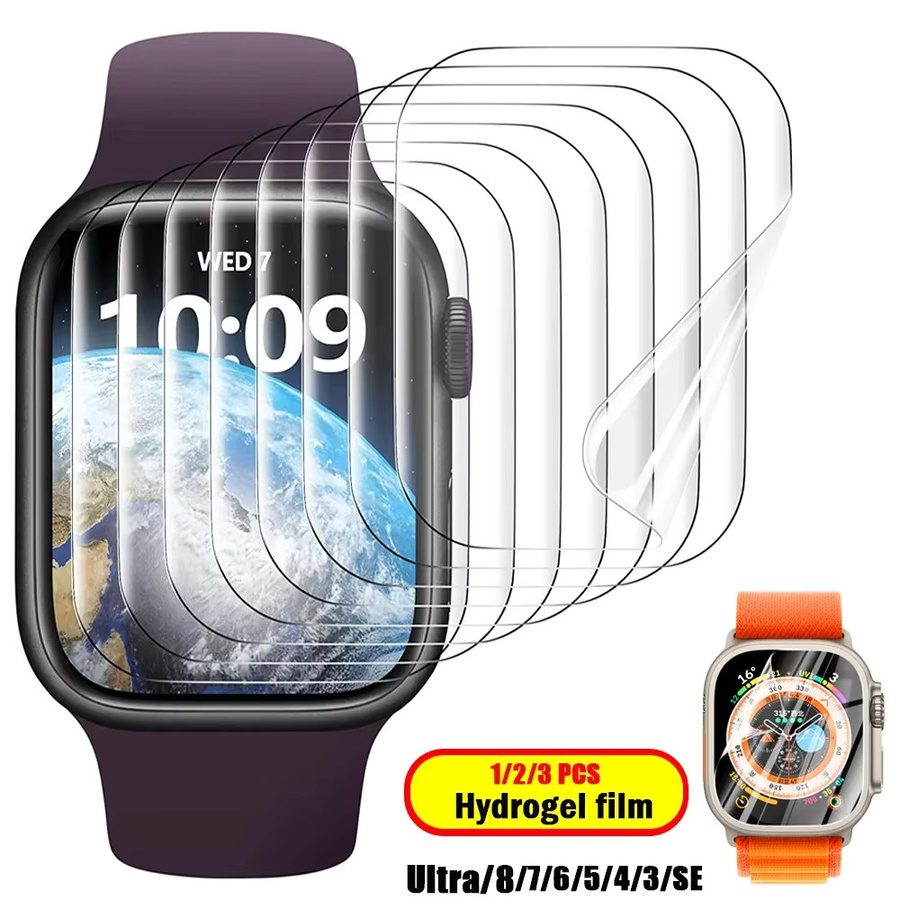 PEO HD Hydrogel Displayschutzfolie für Apple Watch Serie 9 8 7 6 5 4 3 SE sowie Ultra 2, transparent - Bild 2