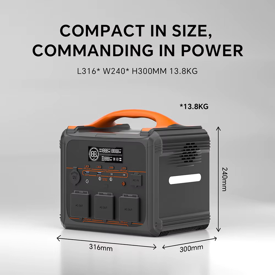 NEWSMY S1210 Tragbare Powerstation mit 1102,5Wh LiFeMnPo4 Batterie, 1200W Reine Sinuswelle und PD100W Ausgang - Bild 4