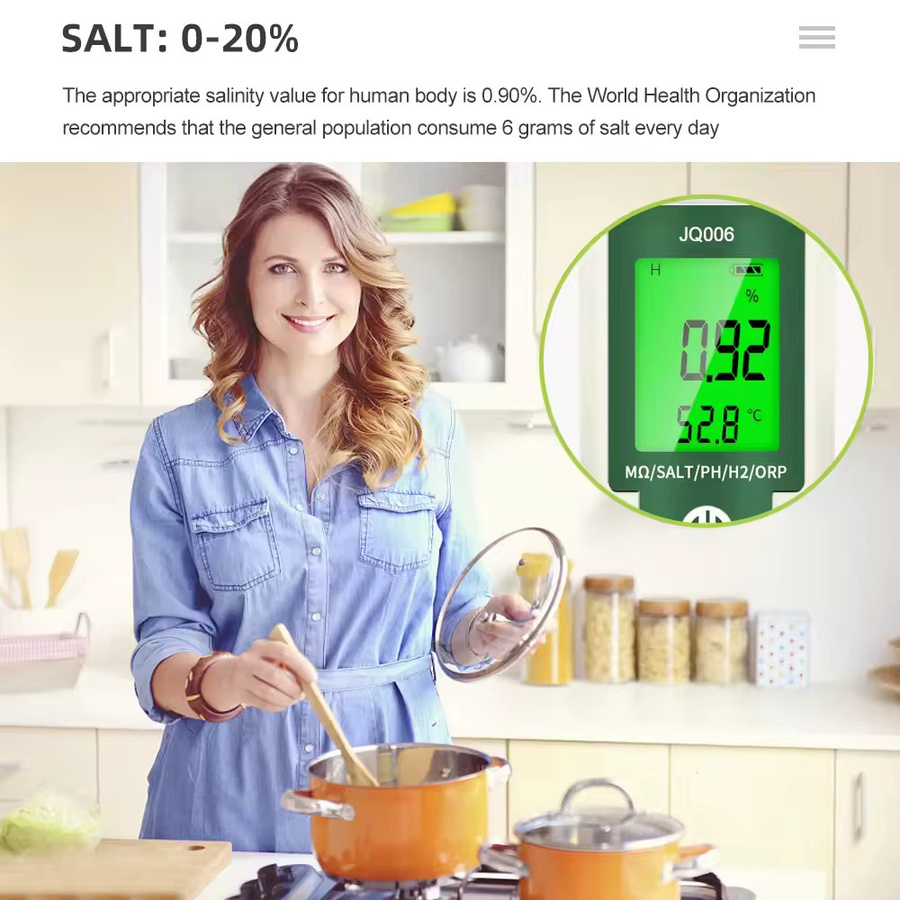 JUANJUAN 10-in-1 Digitaler Wasserqualitätstester für Aquarien und Schwimmbäder zur Messung von pH, EC, TDS, ORP, H2, Salzgehalt, S.G und Temperatur - Bild 3