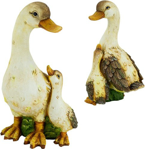 NOOR living Deko-Ente aus Magnesia in Creme, Braun und Beige, Breite: 22,5 cm, Höhe: 40 cm - Bild 1