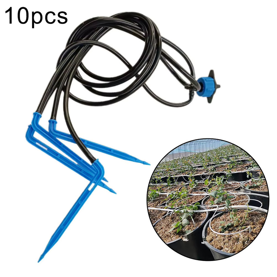 Vibratite L-förmiger Tropfer Schwarz für Tropfbewässerungssets zur Bewässerung von 40 Pflanzen in Garten, Gewächshaus und Gemüsebeeten sowie für Hydroponik-Systeme - Bild 2