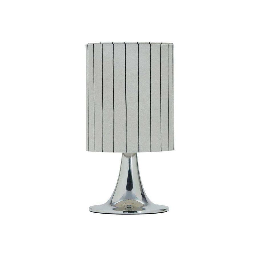 House Doctor Tischlampe Tulip in Silber aus Aluminium und Leinen, Höhe: 38 cm - Bild 1